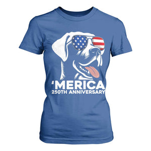 Merica Labrador Retriever Lover T Shirt For Women 250th Anniversary Gift TS12 Royal Blue Print Your Wear