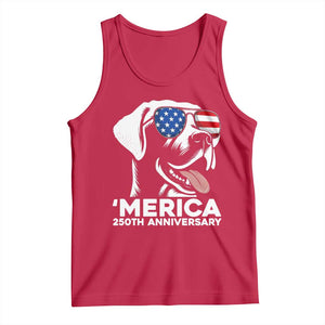 Merica Labrador Retriever Lover Tank Top 250th Anniversary Gift TS12 Red Print Your Wear