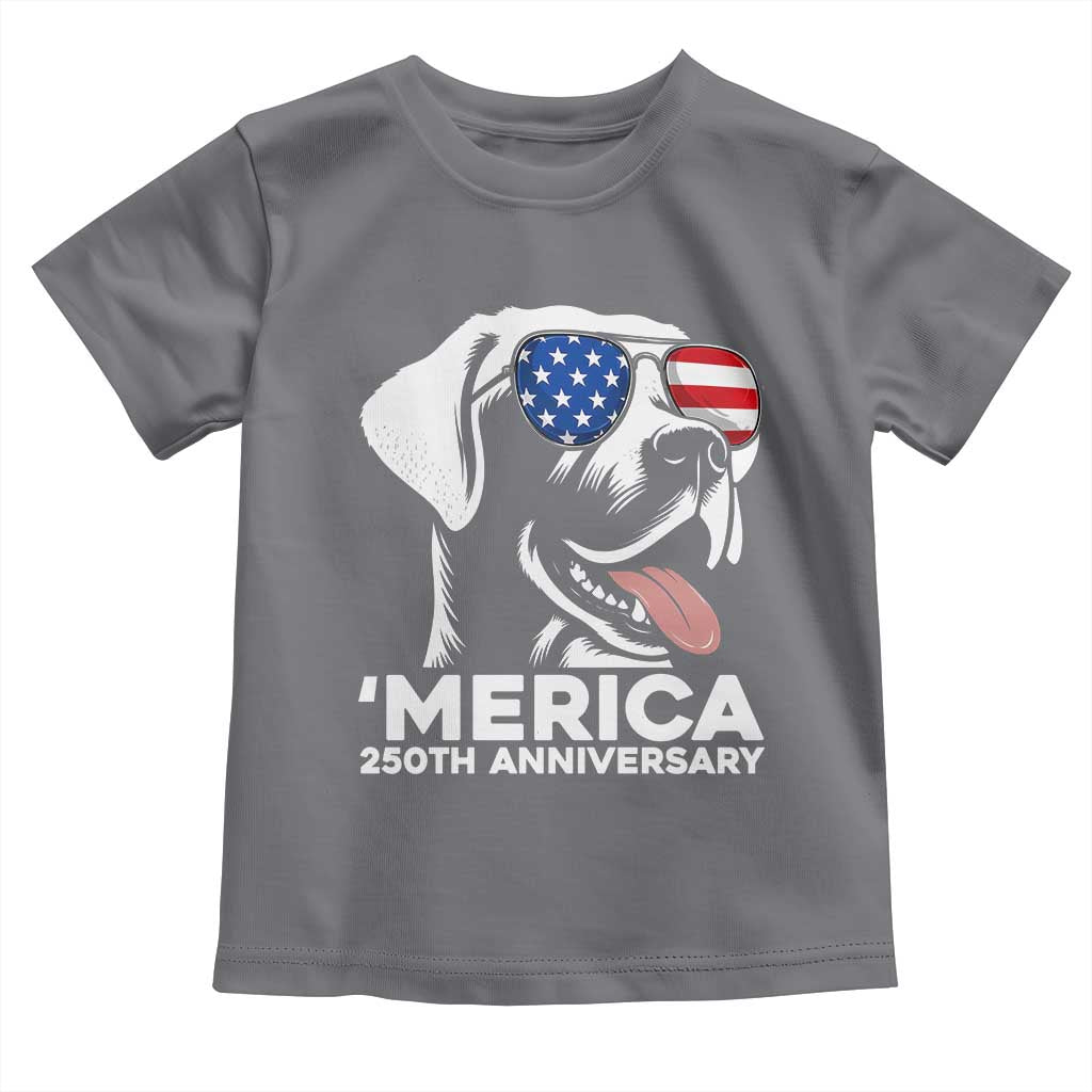Merica Labrador Retriever Lover Toddler T Shirt 250th Anniversary Gift TS12 Charcoal Print Your Wear