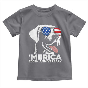 Merica Labrador Retriever Lover Toddler T Shirt 250th Anniversary Gift TS12 Charcoal Print Your Wear