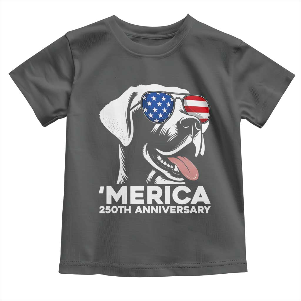 Merica Labrador Retriever Lover Toddler T Shirt 250th Anniversary Gift TS12 Dark Heather Print Your Wear