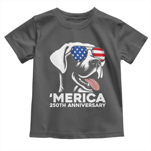 Merica Labrador Retriever Lover Toddler T Shirt 250th Anniversary Gift TS12 Dark Heather Print Your Wear