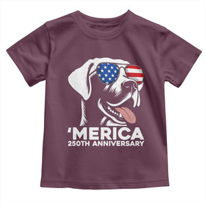 Merica Labrador Retriever Lover Toddler T Shirt 250th Anniversary Gift TS12 Maroon Print Your Wear