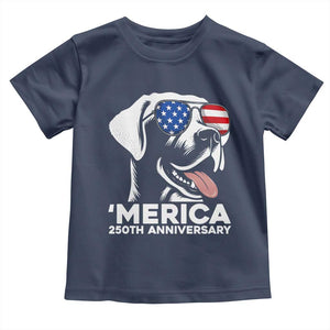 Merica Labrador Retriever Lover Toddler T Shirt 250th Anniversary Gift TS12 Navy Print Your Wear