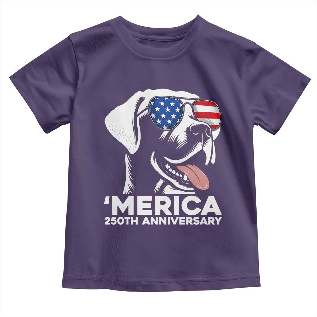 Merica Labrador Retriever Lover Toddler T Shirt 250th Anniversary Gift TS12 Purple Print Your Wear