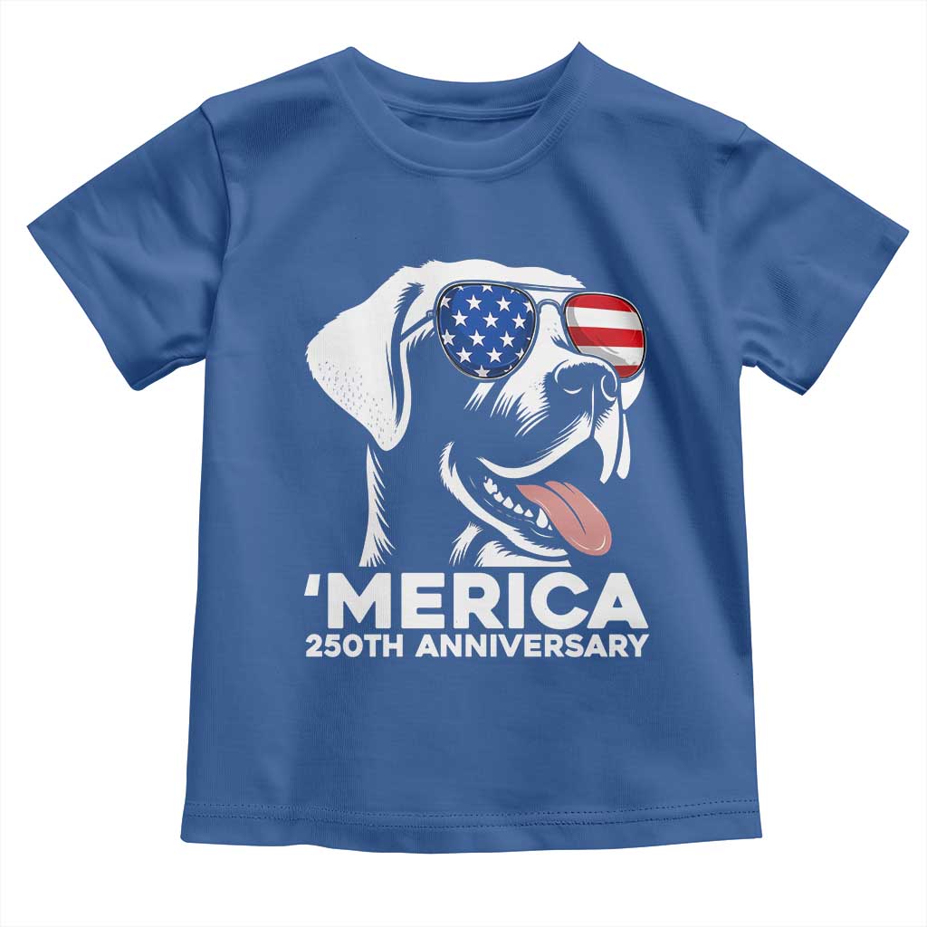 Merica Labrador Retriever Lover Toddler T Shirt 250th Anniversary Gift TS12 Royal Blue Print Your Wear