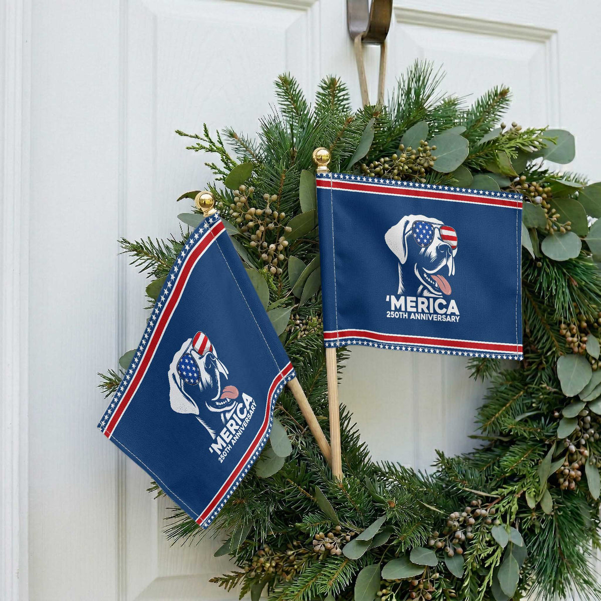 Merica Labrador Retriever Lover Patriotic Handheld Flag 250th Anniversary Gift TS12 Classic 8.2