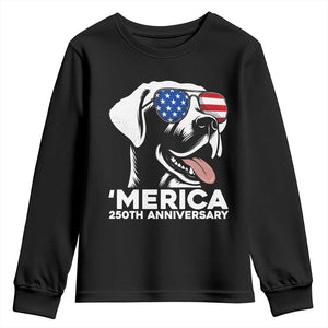 Merica Labrador Retriever Lover Youth Sweatshirt 250th Anniversary Gift TS12 Black Print Your Wear