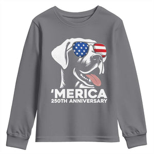 Merica Labrador Retriever Lover Youth Sweatshirt 250th Anniversary Gift TS12 Charcoal Print Your Wear