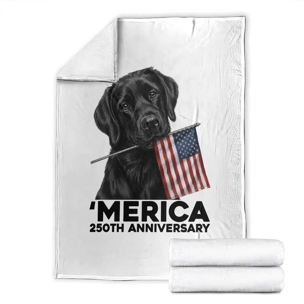 Patriotic Labrador Retriever Throw Blanket America 250th Anniversary Gift TS12 White Print Your Wear