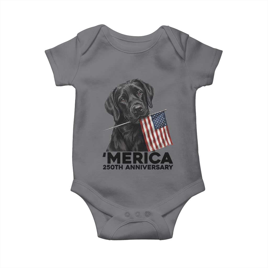 Patriotic Labrador Retriever Baby Onesie America 250th Anniversary Gift TS12 Charcoal Print Your Wear