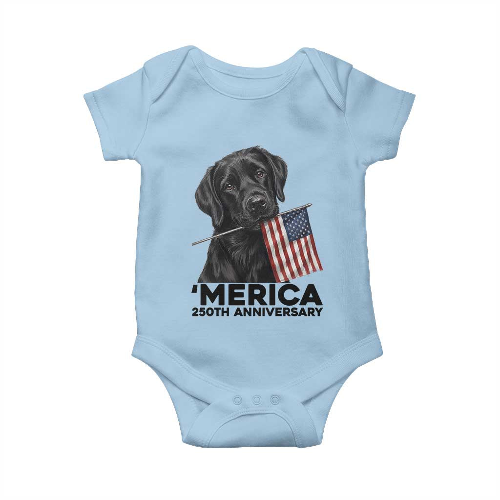 Patriotic Labrador Retriever Baby Onesie America 250th Anniversary Gift TS12 Light Blue Print Your Wear