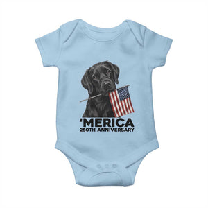 Patriotic Labrador Retriever Baby Onesie America 250th Anniversary Gift TS12 Light Blue Print Your Wear