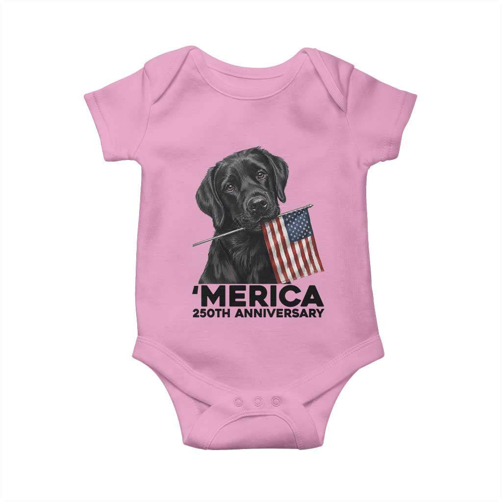 Patriotic Labrador Retriever Baby Onesie America 250th Anniversary Gift TS12 Light Pink Print Your Wear
