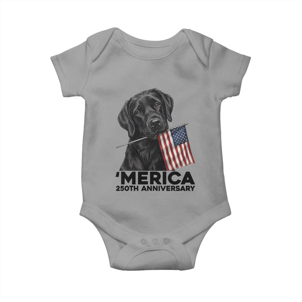 Patriotic Labrador Retriever Baby Onesie America 250th Anniversary Gift TS12 Sport Gray Print Your Wear