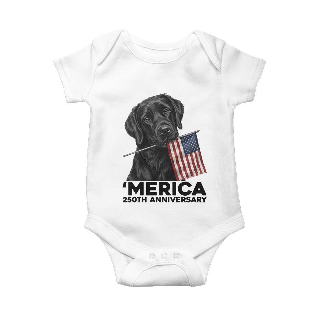 Patriotic Labrador Retriever Baby Onesie America 250th Anniversary Gift TS12 White Print Your Wear