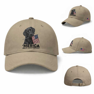 Patriotic Labrador Retriever Baseball Cap America 250th Anniversary Gift TS12 Baseball Cap Universal Fit Khaki Print Your Wear