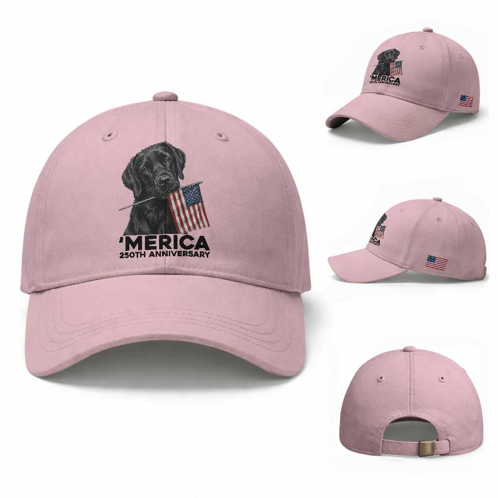 Patriotic Labrador Retriever Baseball Cap America 250th Anniversary Gift TS12 Baseball Cap Universal Fit Light Pink Print Your Wear