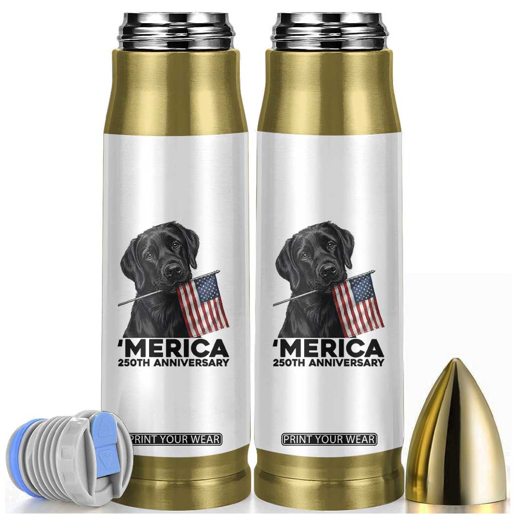 Patriotic Labrador Retriever Bullet Tumbler America 250th Anniversary Gift TS12 White Print Your Wear