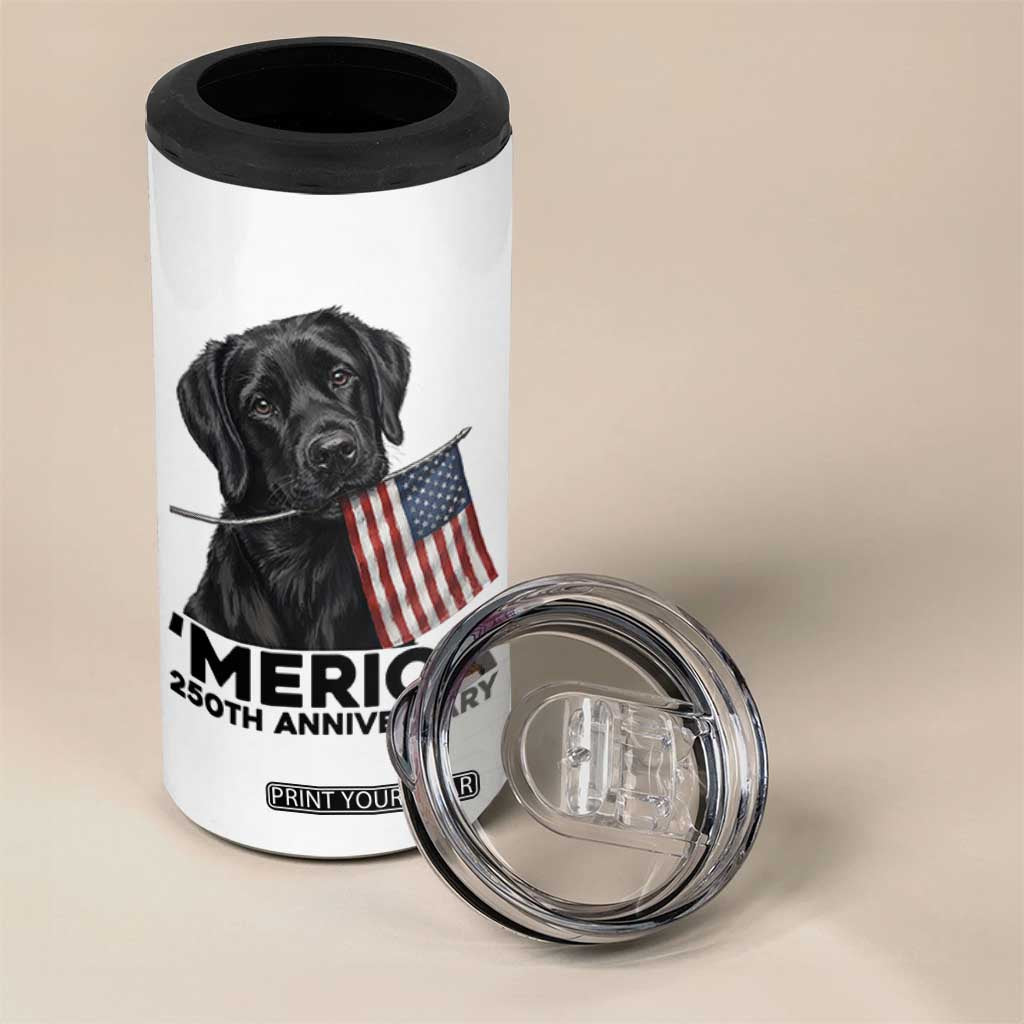 Patriotic Labrador Retriever 4 in 1 Can Cooler Tumbler America 250th Anniversary Gift TS12 Print Your Wear