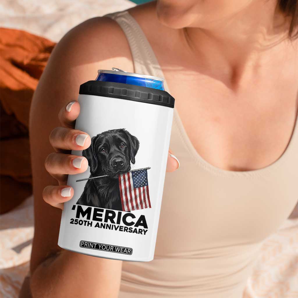 Patriotic Labrador Retriever 4 in 1 Can Cooler Tumbler America 250th Anniversary Gift TS12 Print Your Wear