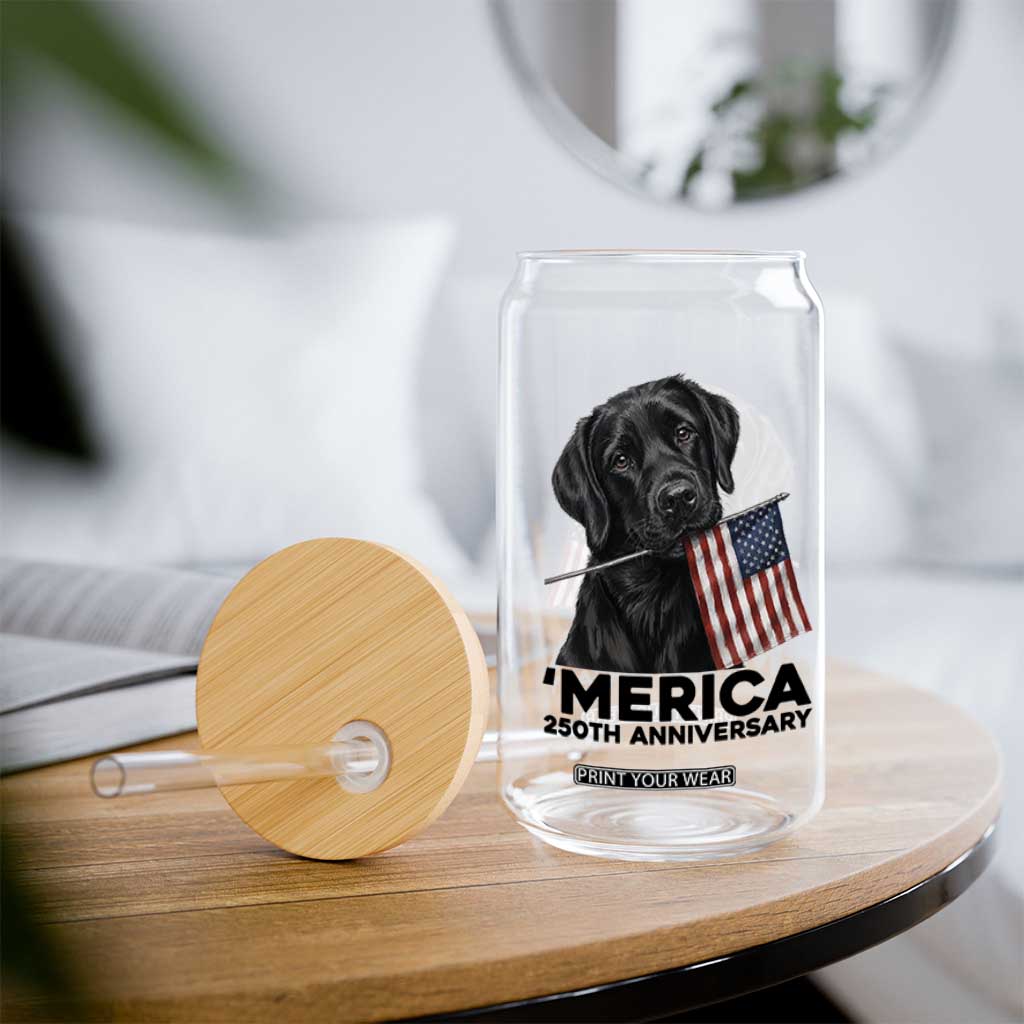 Patriotic Labrador Retriever Glass Can America 250th Anniversary Gift TS12 Print Your Wear