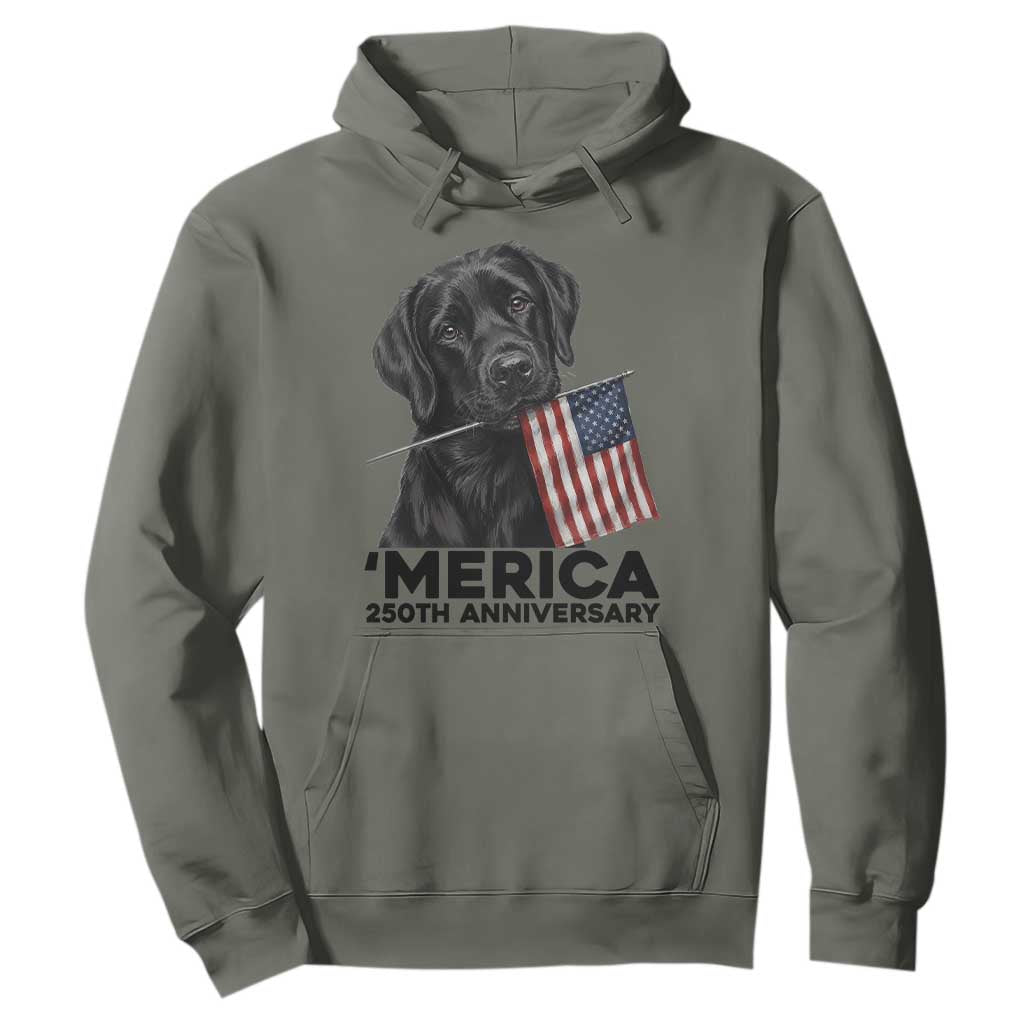 Patriotic Labrador Retriever Hoodie America 250th Anniversary Gift TS12 Military Green Print Your Wear