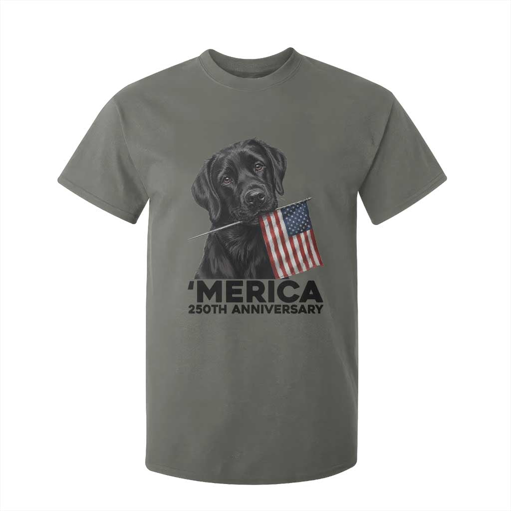 Patriotic Labrador Retriever T Shirt For Kid America 250th Anniversary Gift TS12 Military Green Print Your Wear