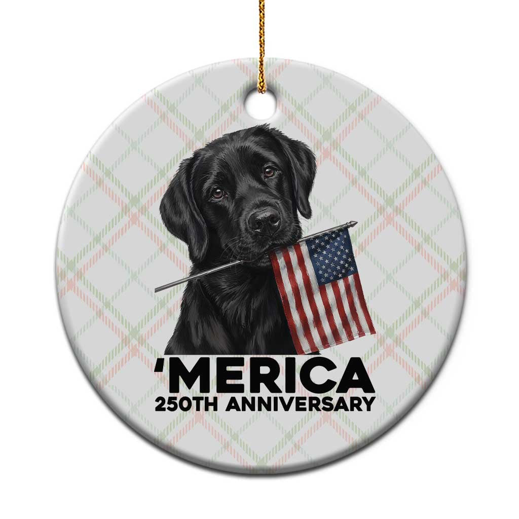 Patriotic Labrador Retriever Ceramic Ornament America 250th Anniversary Gift TS12 1pc Christmas Plaid Print Your Wear