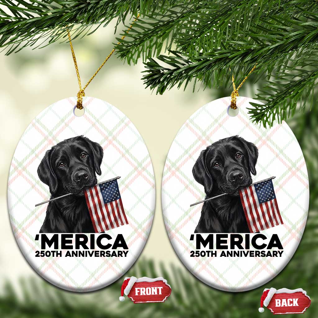 Patriotic Labrador Retriever Ceramic Ornament America 250th Anniversary Gift TS12 Print Your Wear