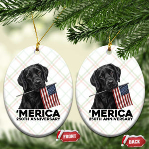 Patriotic Labrador Retriever Ceramic Ornament America 250th Anniversary Gift TS12 Print Your Wear