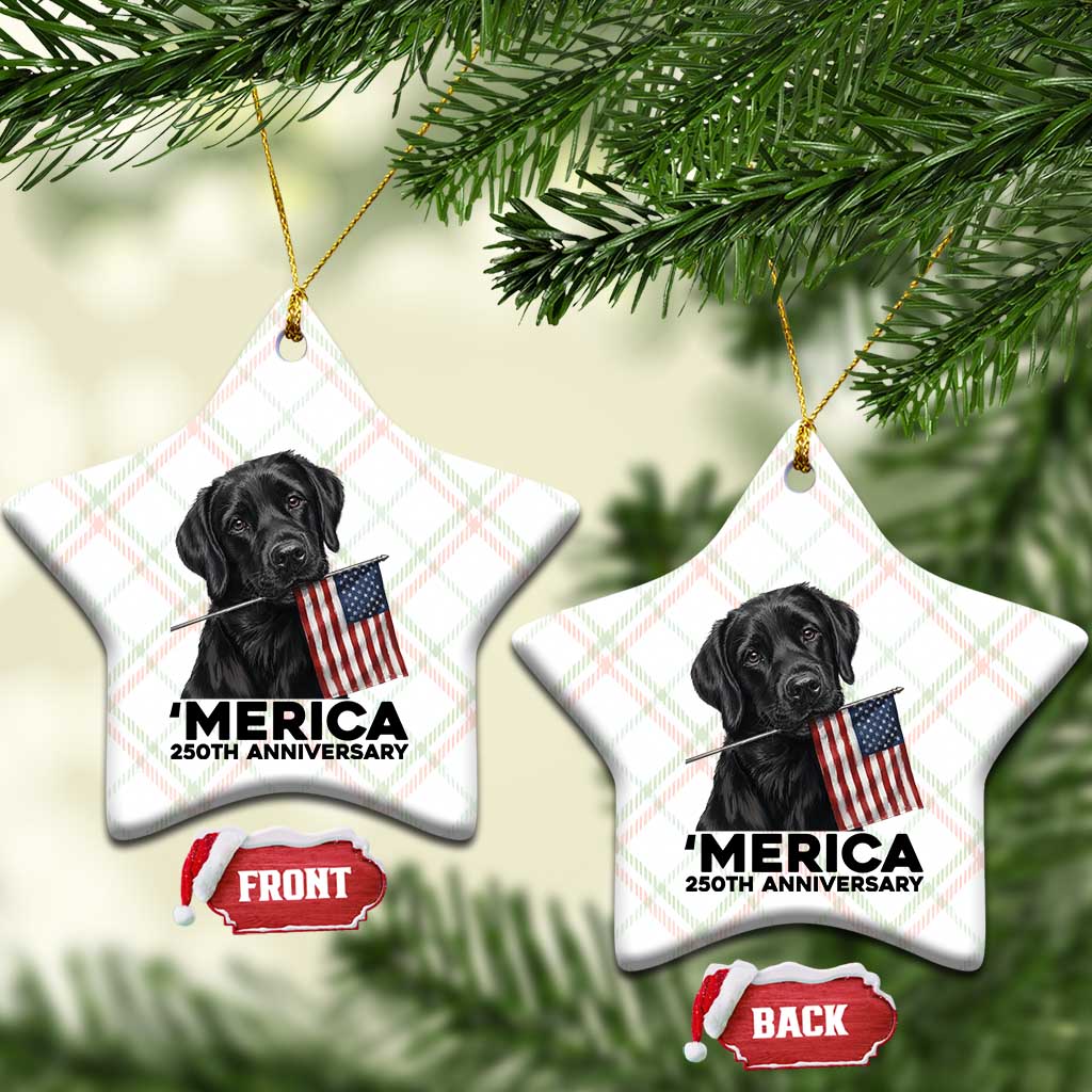 Patriotic Labrador Retriever Ceramic Ornament America 250th Anniversary Gift TS12 Print Your Wear