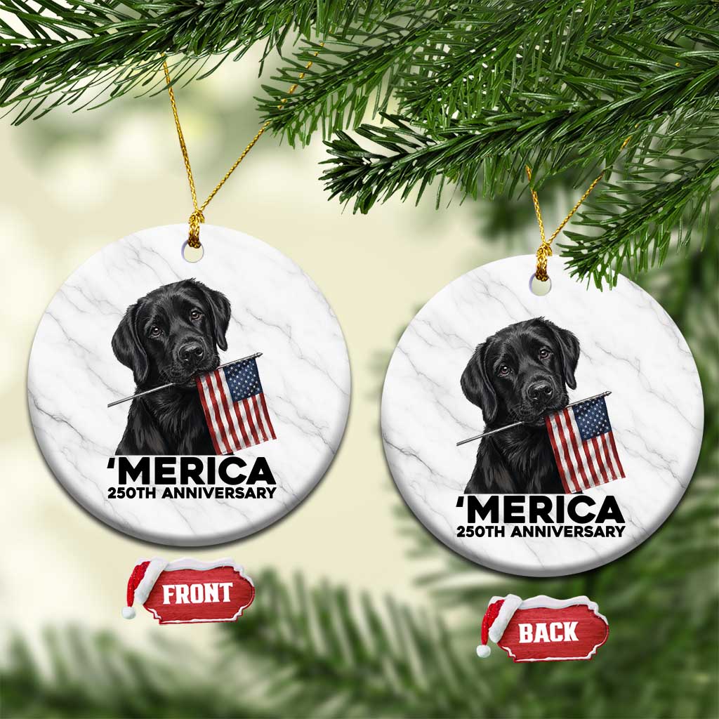 Patriotic Labrador Retriever Ceramic Ornament America 250th Anniversary Gift TS12 1pc White Marble Print Your Wear