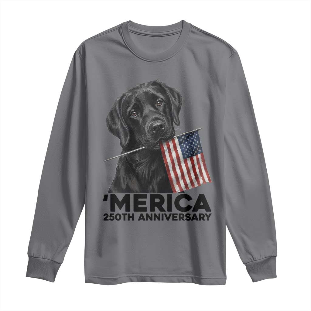 Patriotic Labrador Retriever Long Sleeve Shirt America 250th Anniversary Gift TS12 Charcoal Print Your Wear