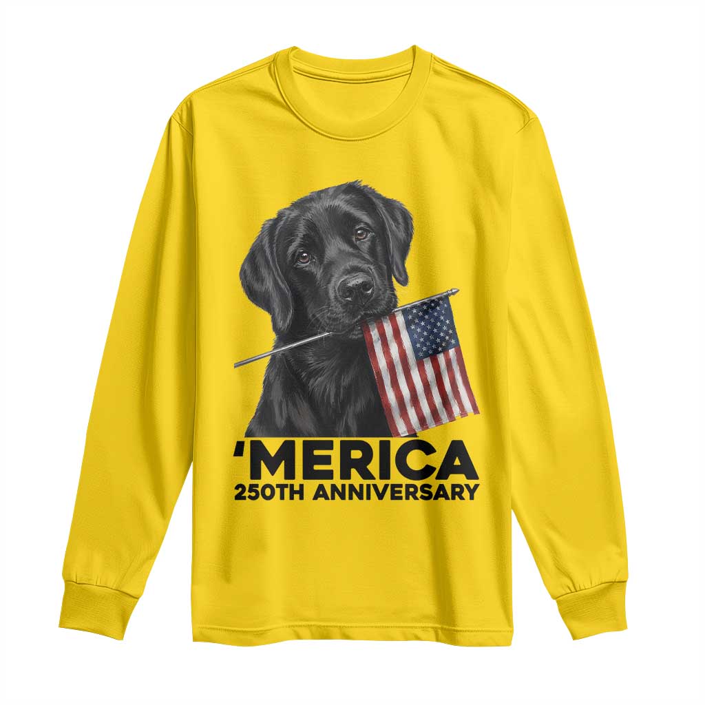 Patriotic Labrador Retriever Long Sleeve Shirt America 250th Anniversary Gift TS12 Daisy Print Your Wear