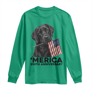 Patriotic Labrador Retriever Long Sleeve Shirt America 250th Anniversary Gift TS12 Irish Green Print Your Wear