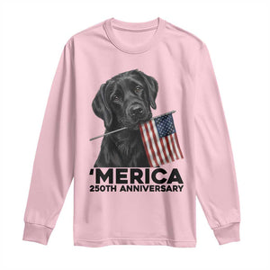 Patriotic Labrador Retriever Long Sleeve Shirt America 250th Anniversary Gift TS12 Light Pink Print Your Wear