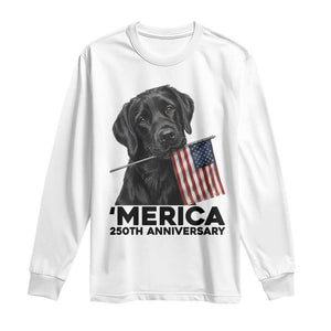 Patriotic Labrador Retriever Long Sleeve Shirt America 250th Anniversary Gift TS12 White Print Your Wear