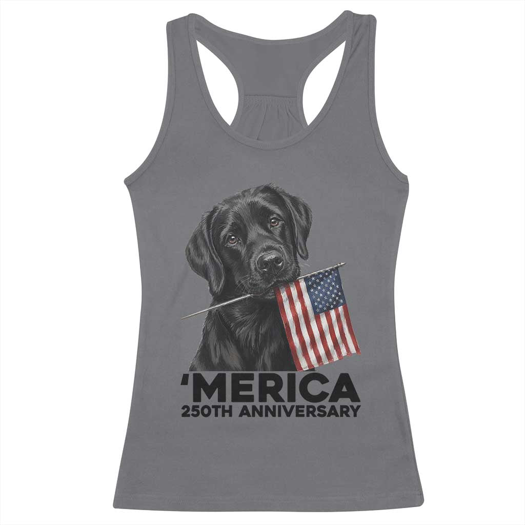 Patriotic Labrador Retriever Racerback Tank Top America 250th Anniversary Gift TS12 Charcoal Print Your Wear