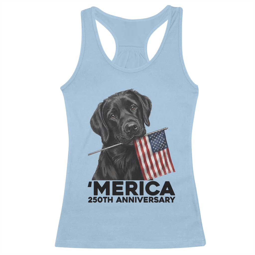 Patriotic Labrador Retriever Racerback Tank Top America 250th Anniversary Gift TS12 Light Blue Print Your Wear