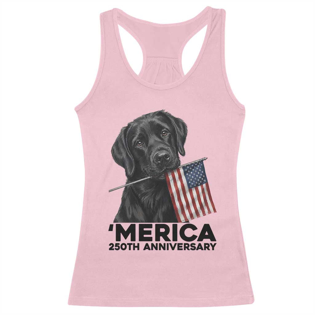 Patriotic Labrador Retriever Racerback Tank Top America 250th Anniversary Gift TS12 Light Pink Print Your Wear