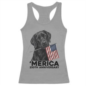 Patriotic Labrador Retriever Racerback Tank Top America 250th Anniversary Gift TS12 Sport Gray Print Your Wear