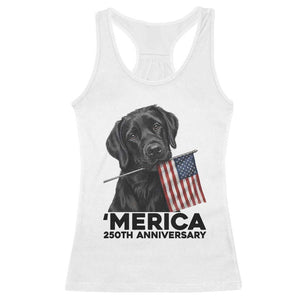 Patriotic Labrador Retriever Racerback Tank Top America 250th Anniversary Gift TS12 White Print Your Wear