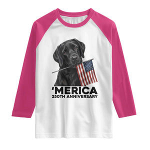 Patriotic Labrador Retriever Raglan Shirt America 250th Anniversary Gift TS12 White Heliconia Print Your Wear