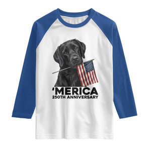Patriotic Labrador Retriever Raglan Shirt America 250th Anniversary Gift TS12 White Royal Print Your Wear