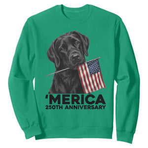 Patriotic Labrador Retriever Sweatshirt America 250th Anniversary Gift TS12 Irish Green Print Your Wear