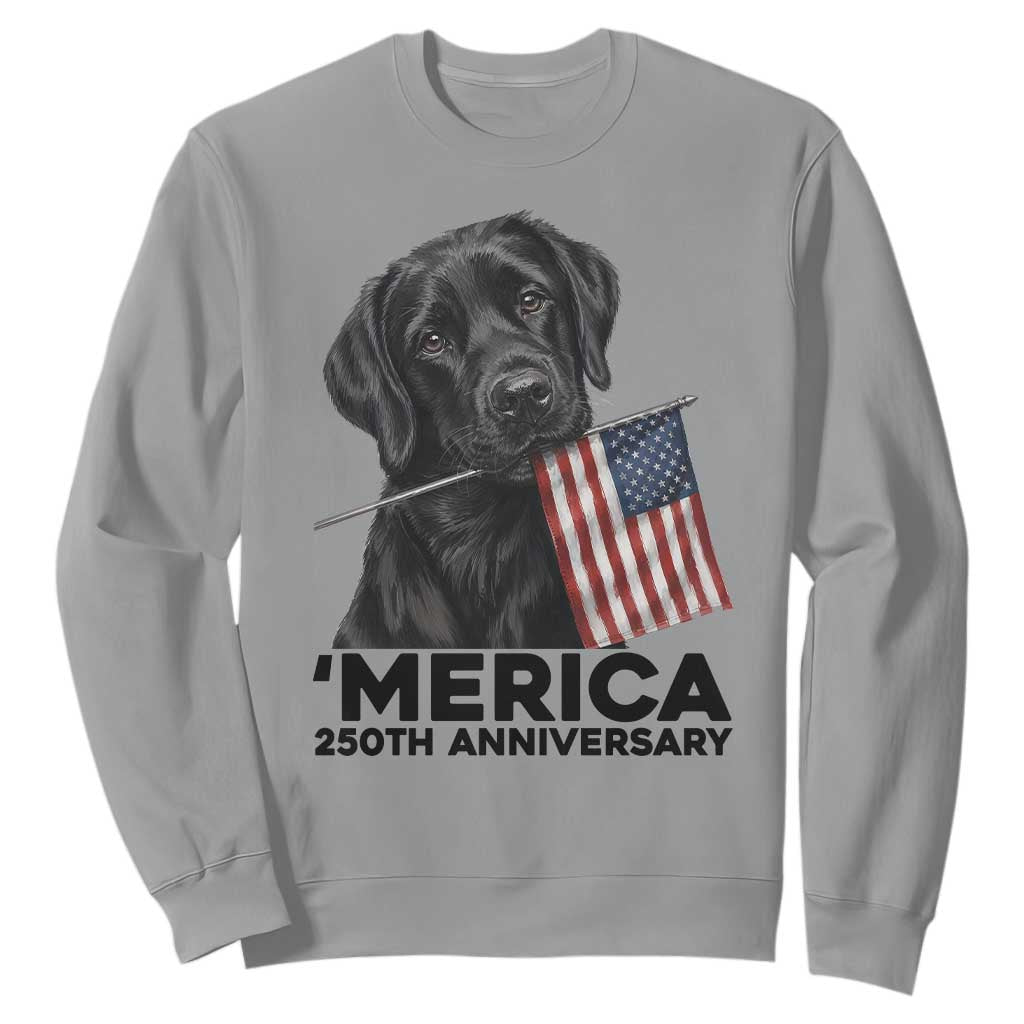 Patriotic Labrador Retriever Sweatshirt America 250th Anniversary Gift TS12 Sport Gray Print Your Wear