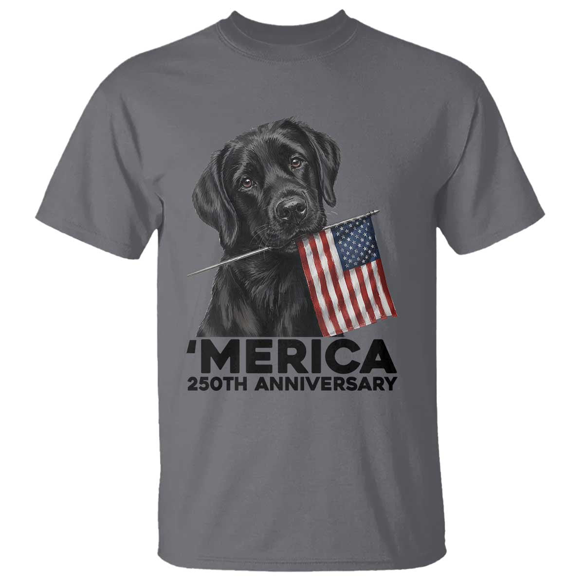 Patriotic Labrador Retriever T Shirt America 250th Anniversary Gift TS12 Charcoal Print Your Wear