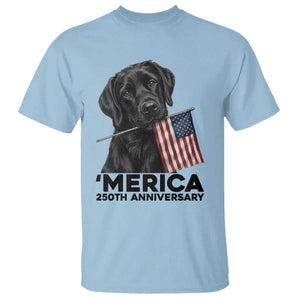 Patriotic Labrador Retriever T Shirt America 250th Anniversary Gift TS12 Light Blue Print Your Wear
