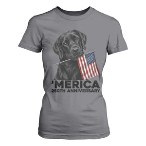 Patriotic Labrador Retriever T Shirt For Women America 250th Anniversary Gift TS12 Charcoal Print Your Wear